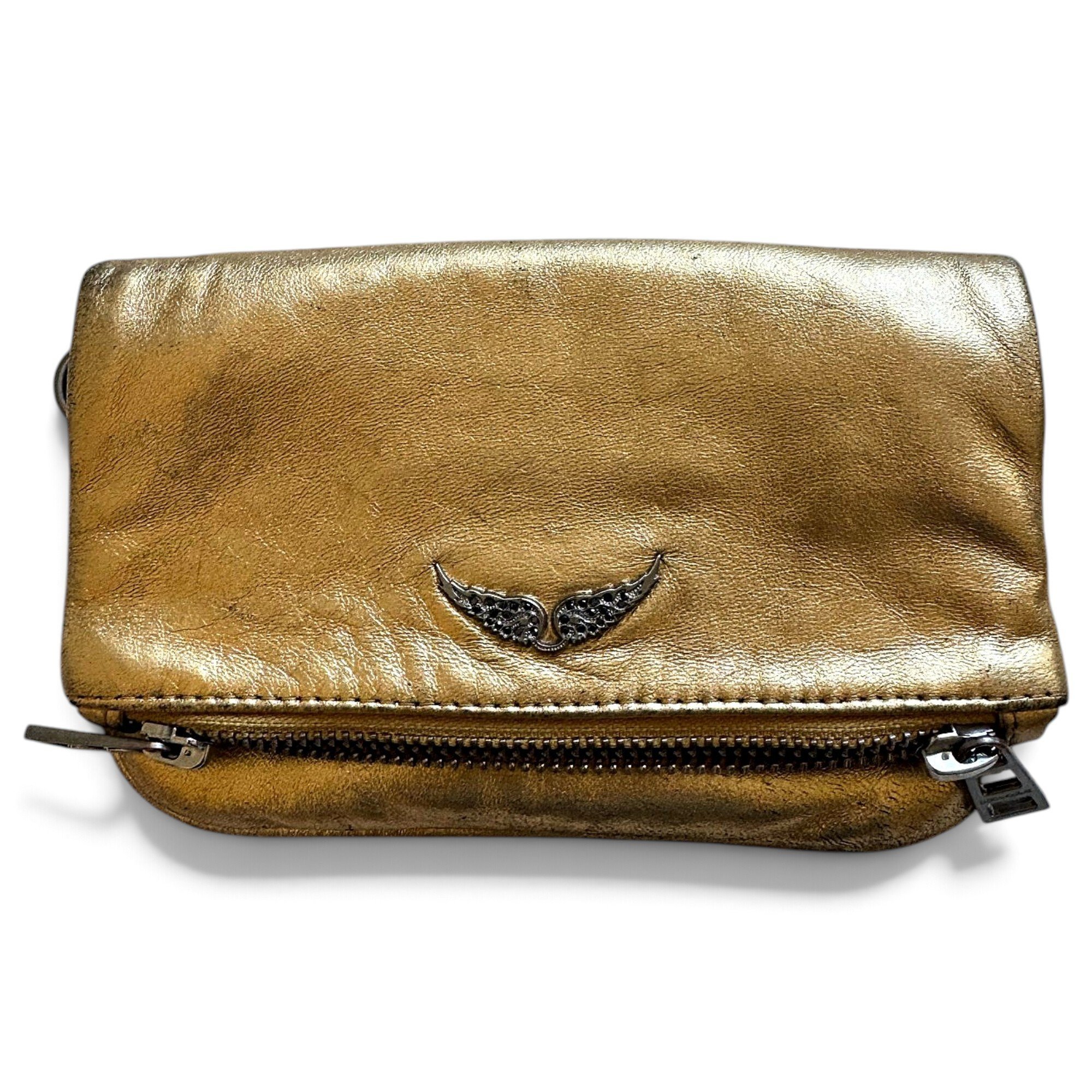 Rock leather clutch bag