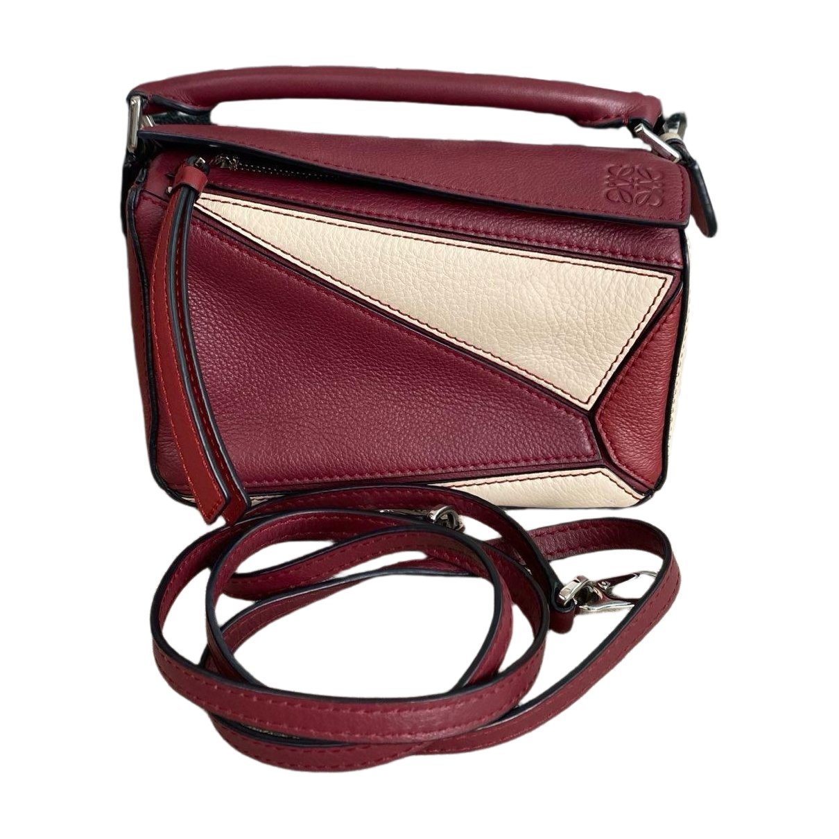 Puzzle leather handbag