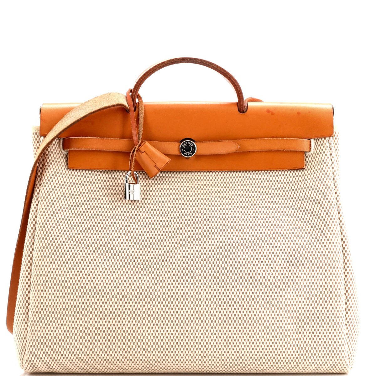 Hermes Herbag Toile and Leather MM