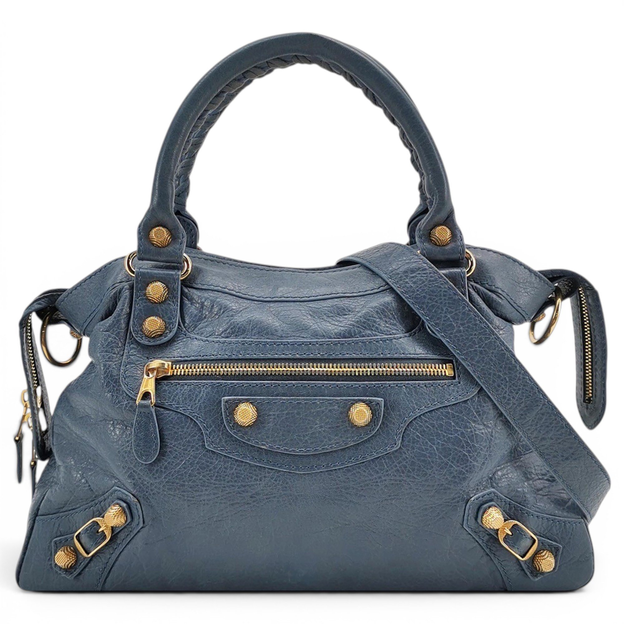 City leather handbag