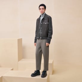 "Devant cuir empreinte sellier" overshirt