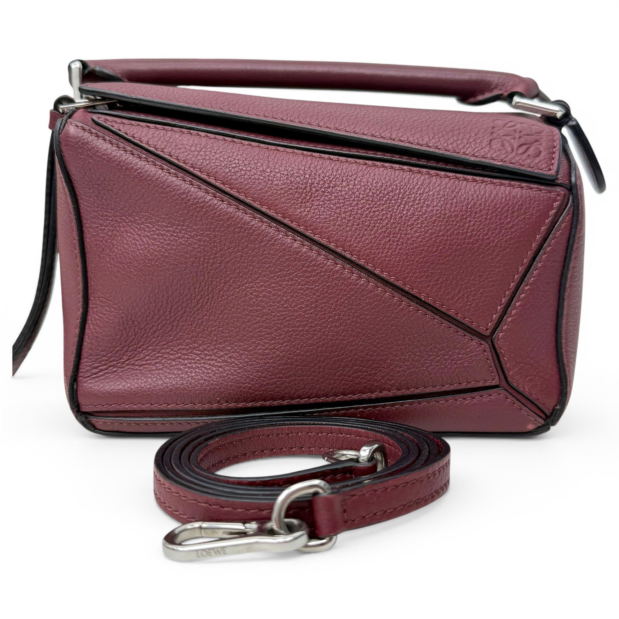 Puzzle leather handbag