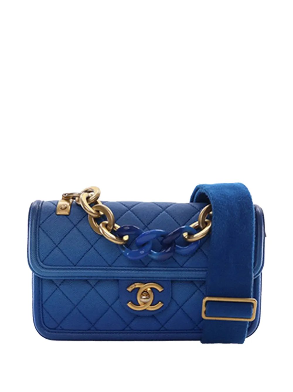 2018-2019 Small Quilted Caviar Sunset On The Sea Flap satchel