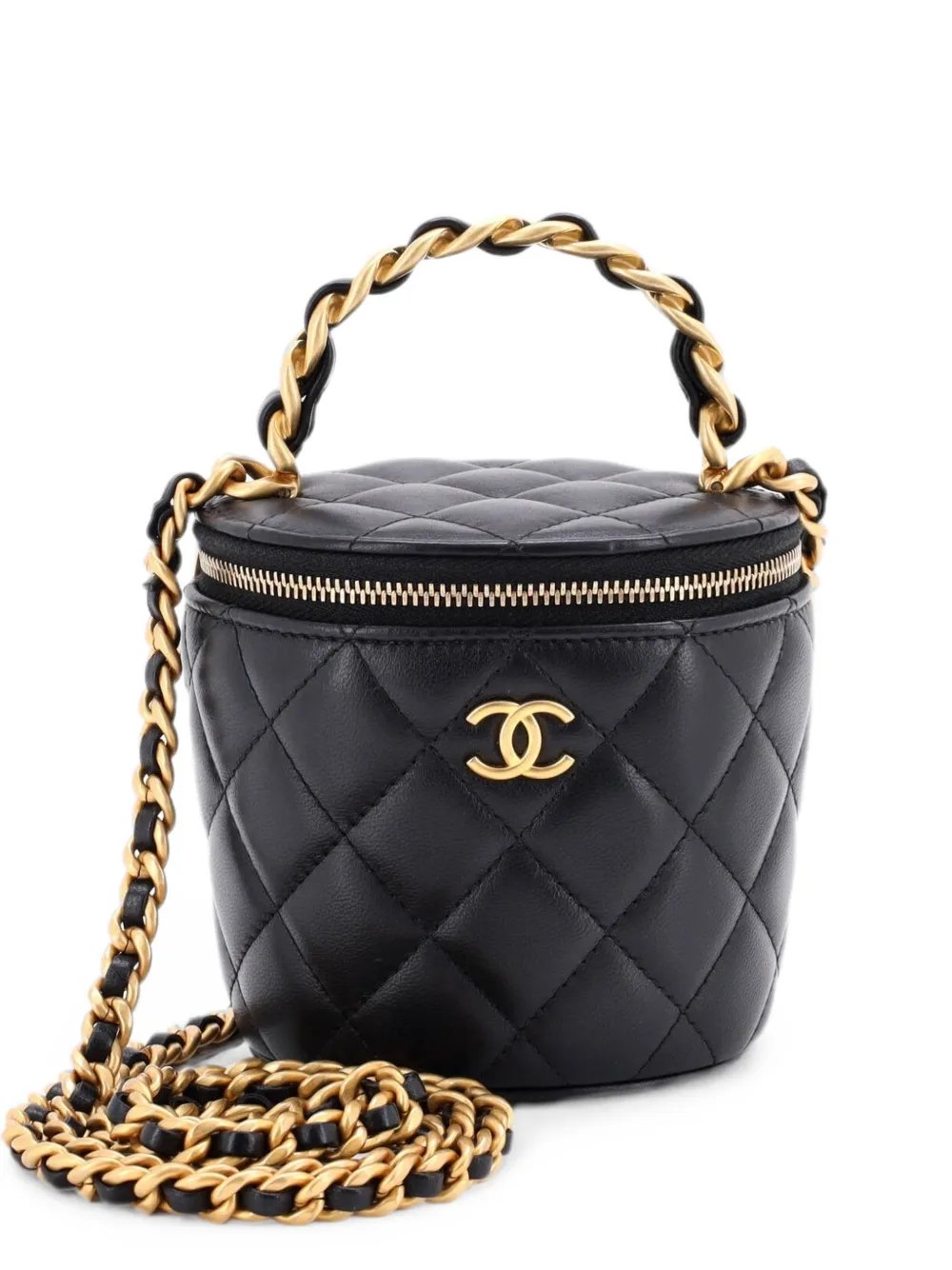 Afternoon Tea Vanity Bucket Bag Quilted Lambskin Mini satchel
