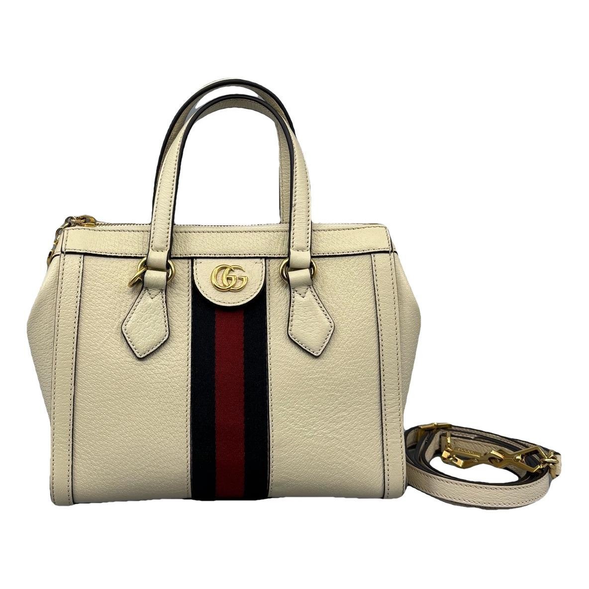 Ophidia Top Handle leather handbag