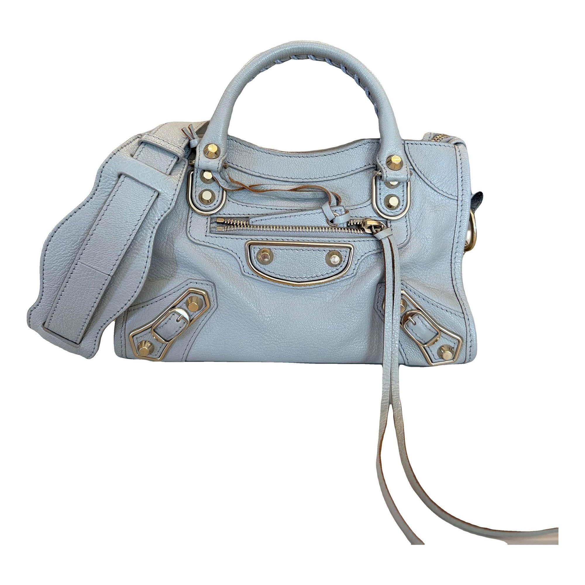 City leather handbag