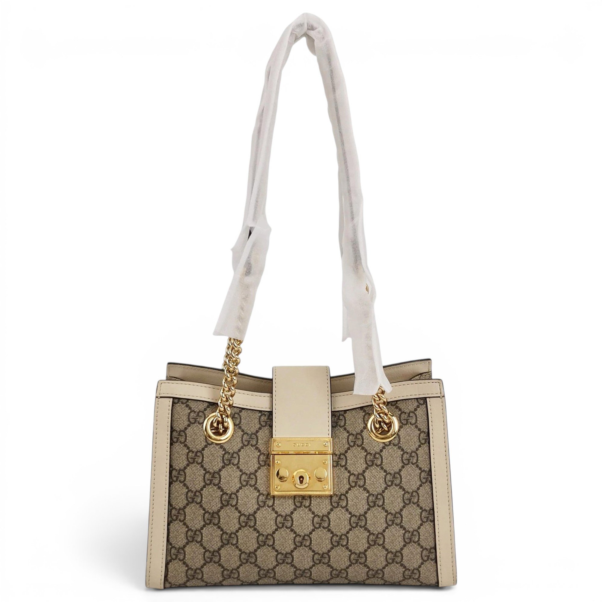 Padlock leather handbag
