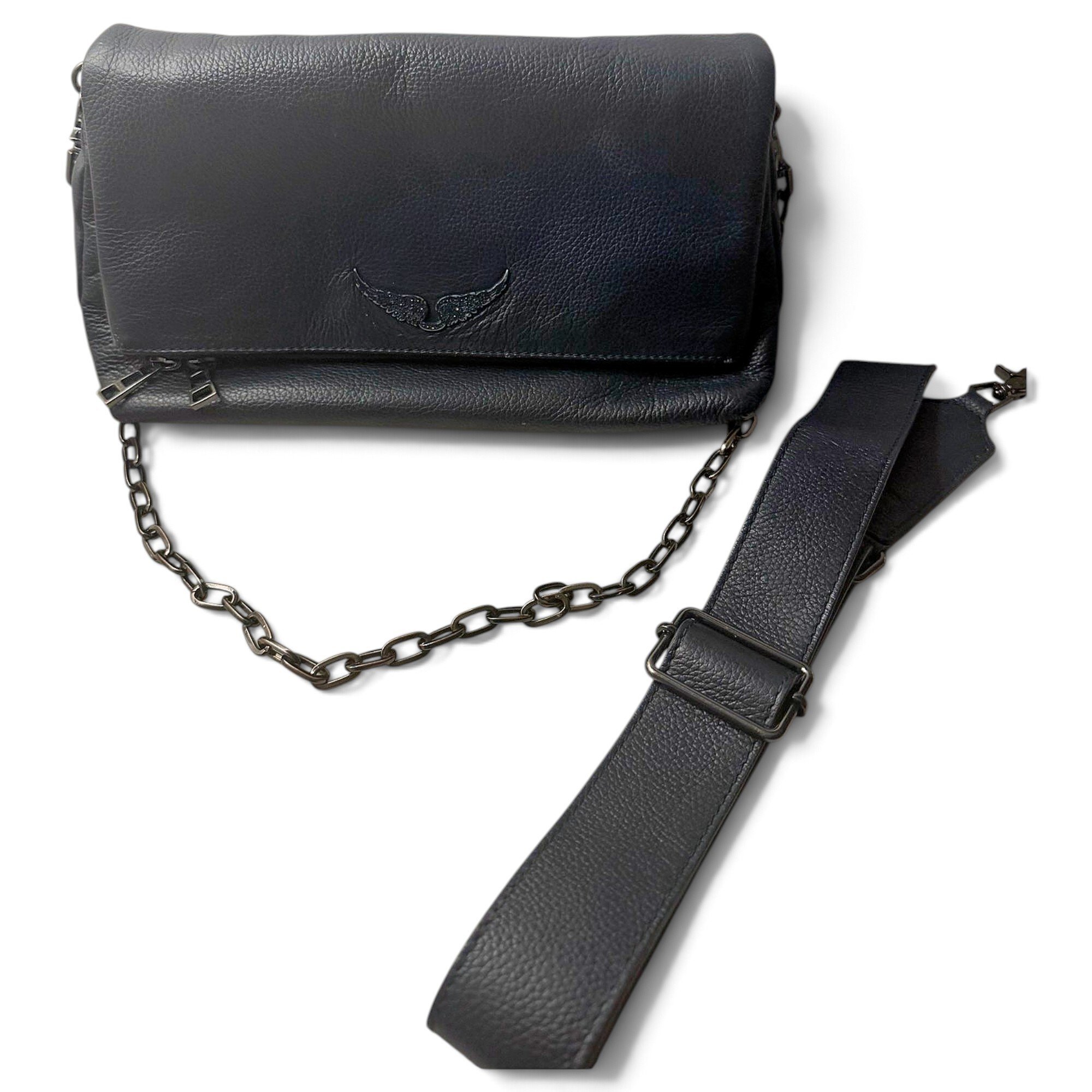 Rock leather crossbody bag