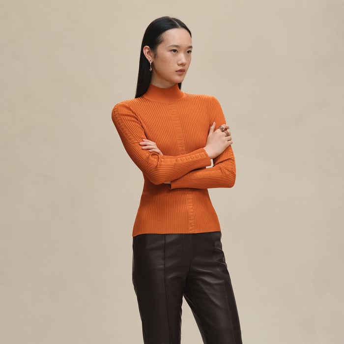 Orange Tangerine Long-sleeve Sweater