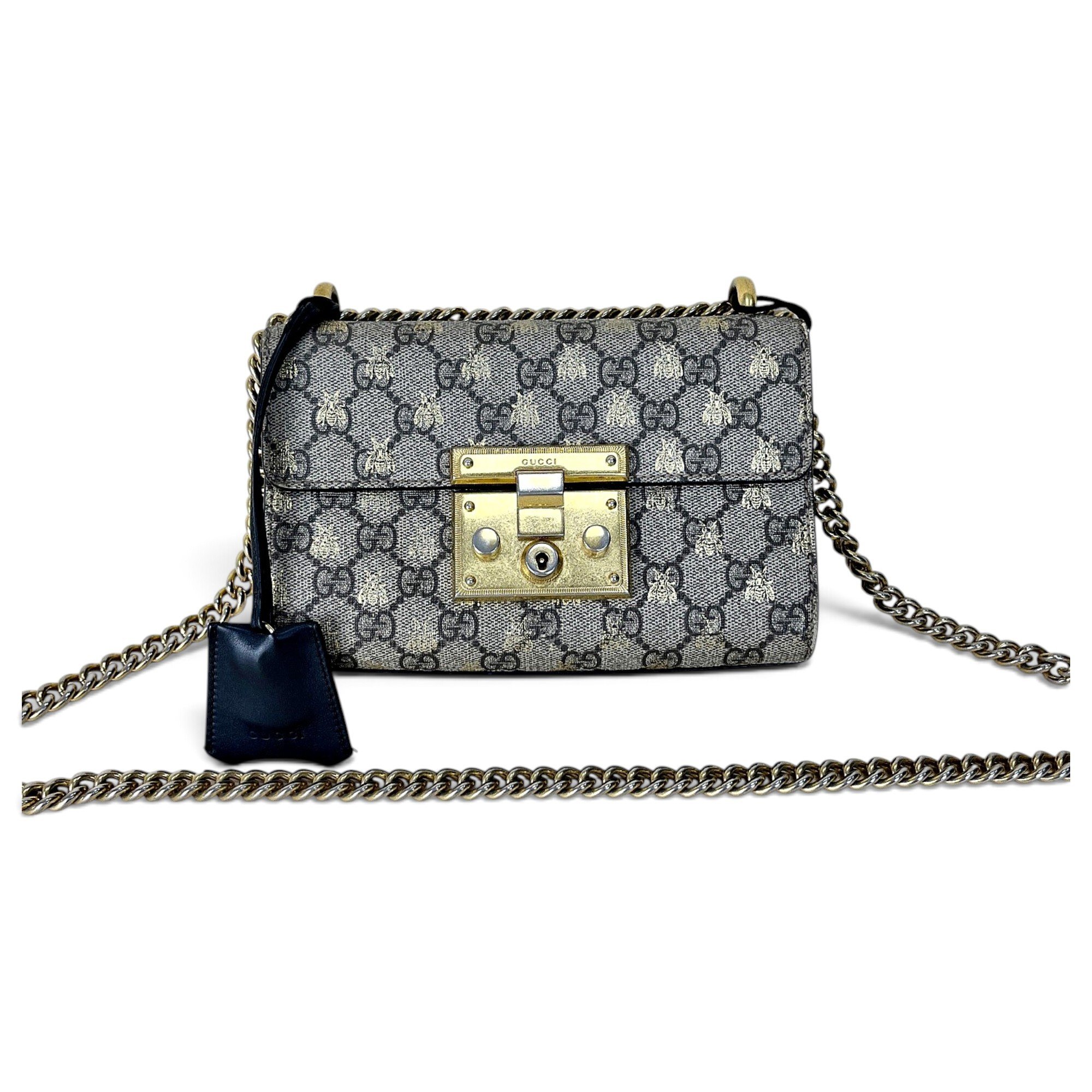 Padlock leather handbag