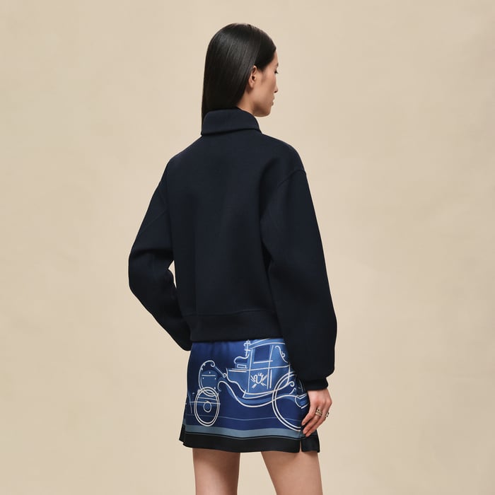 Bleu Noir Mixed Knit Jacket