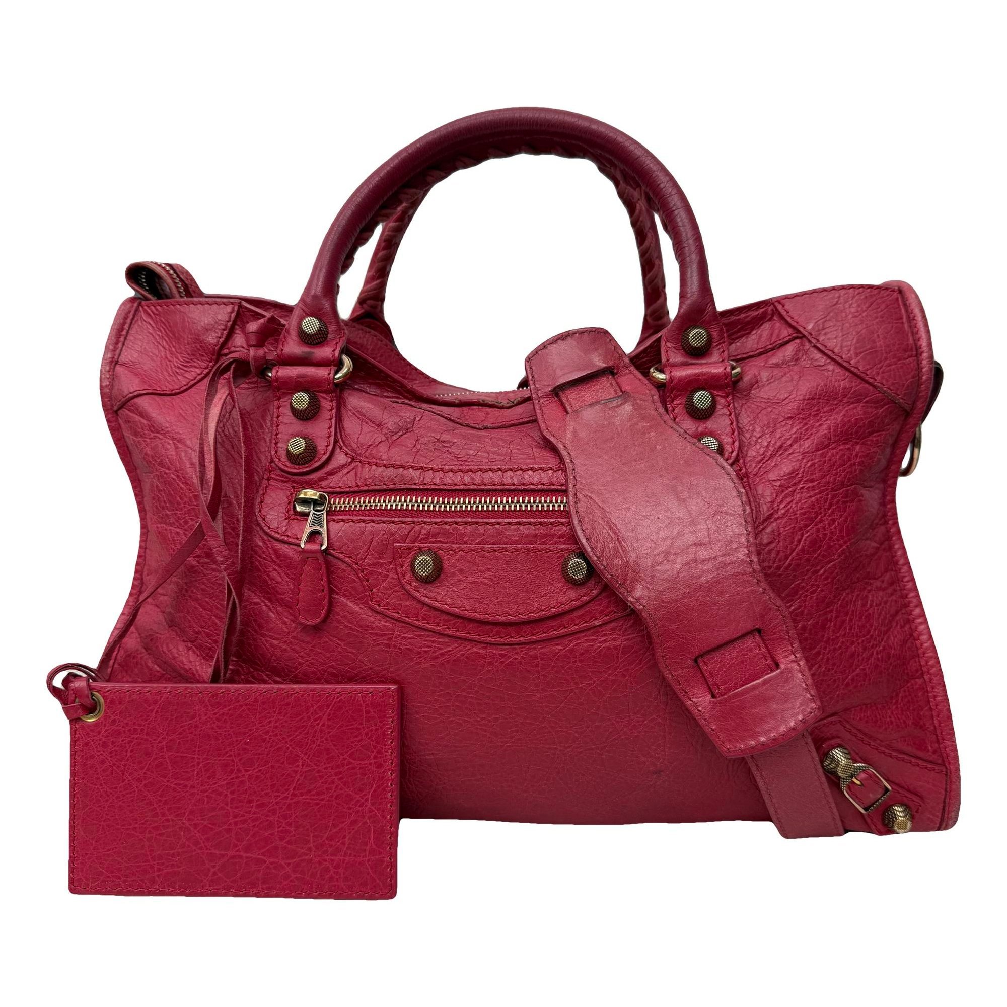 City leather handbag