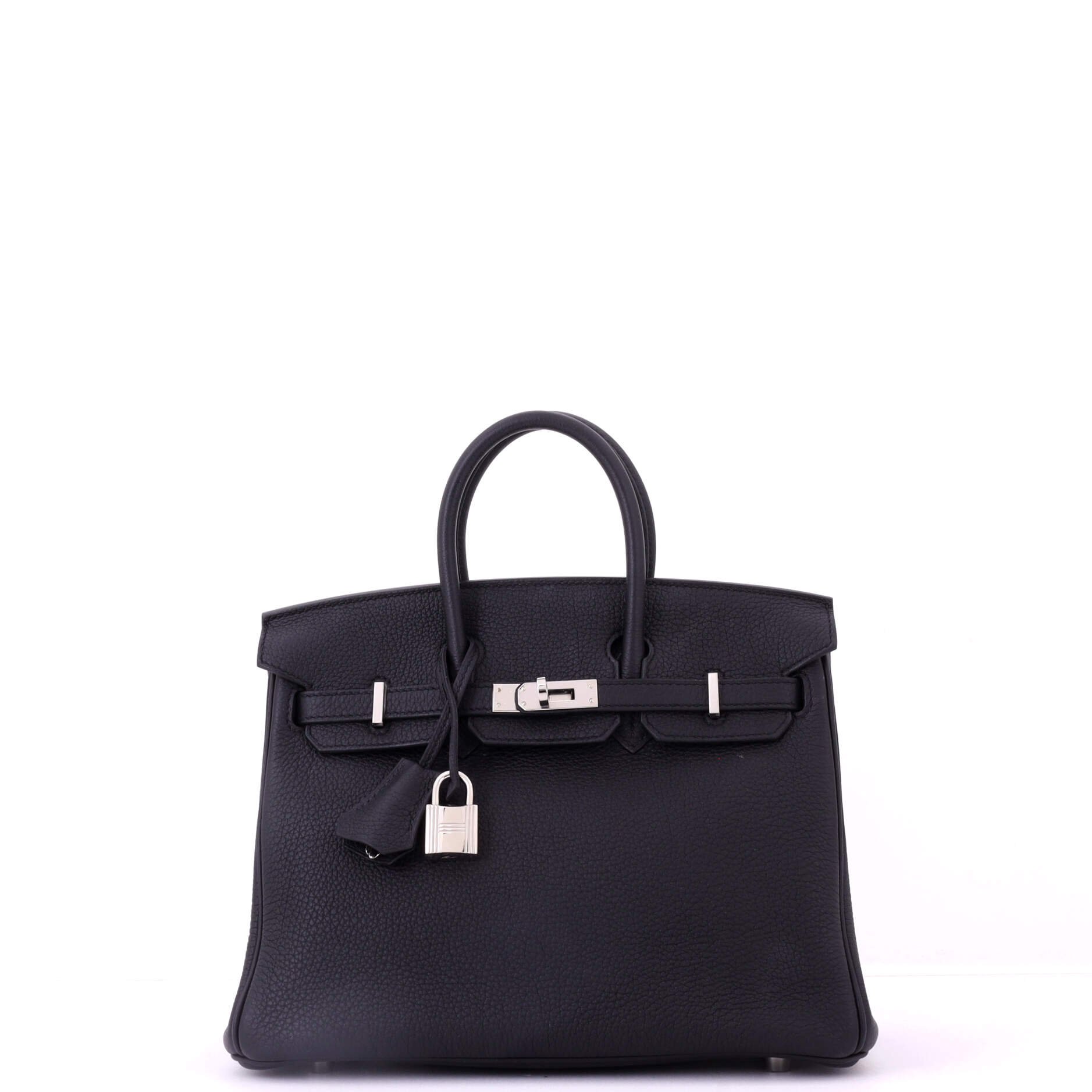 Hermes Birkin Handbag Noir Togo with Palladium Hardware 25