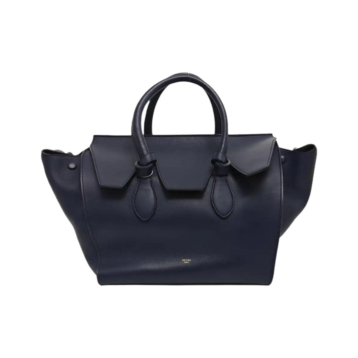 Tie leather handbag