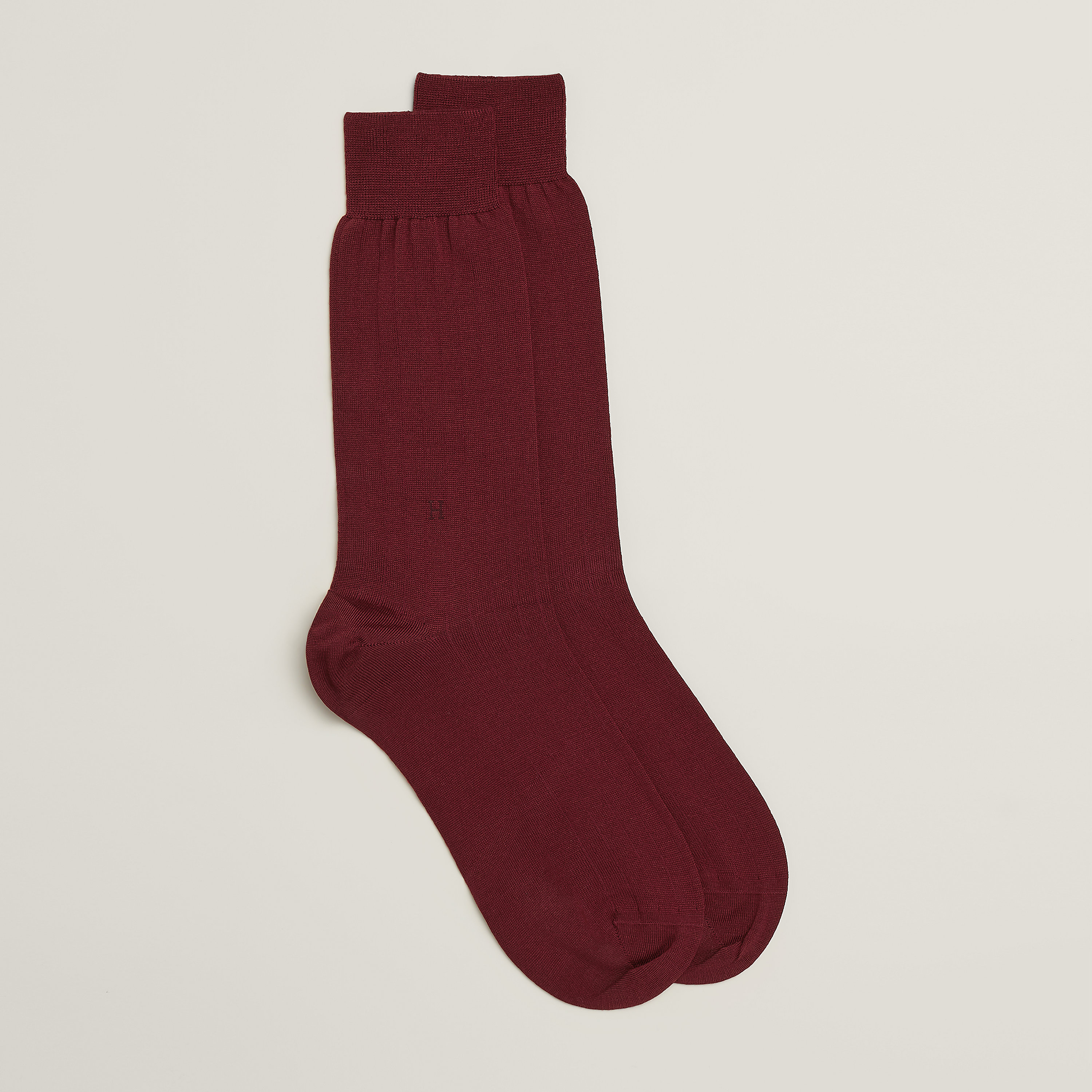 "H" embroidery socks