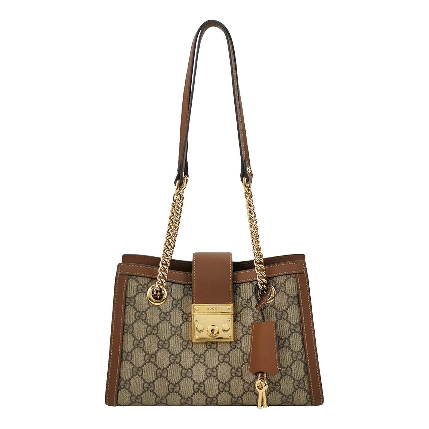 Padlock leather handbag