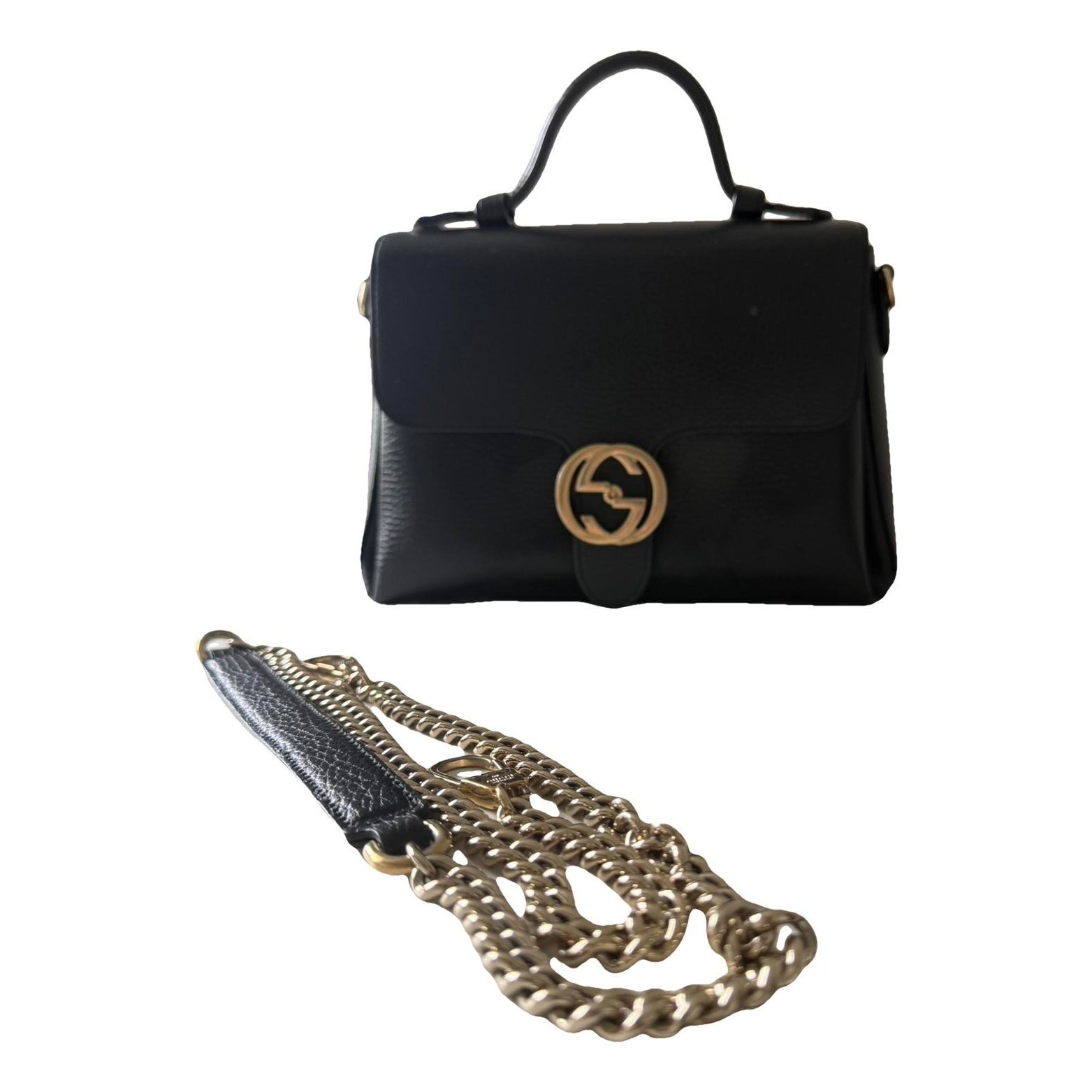 Interlocking leather crossbody bag