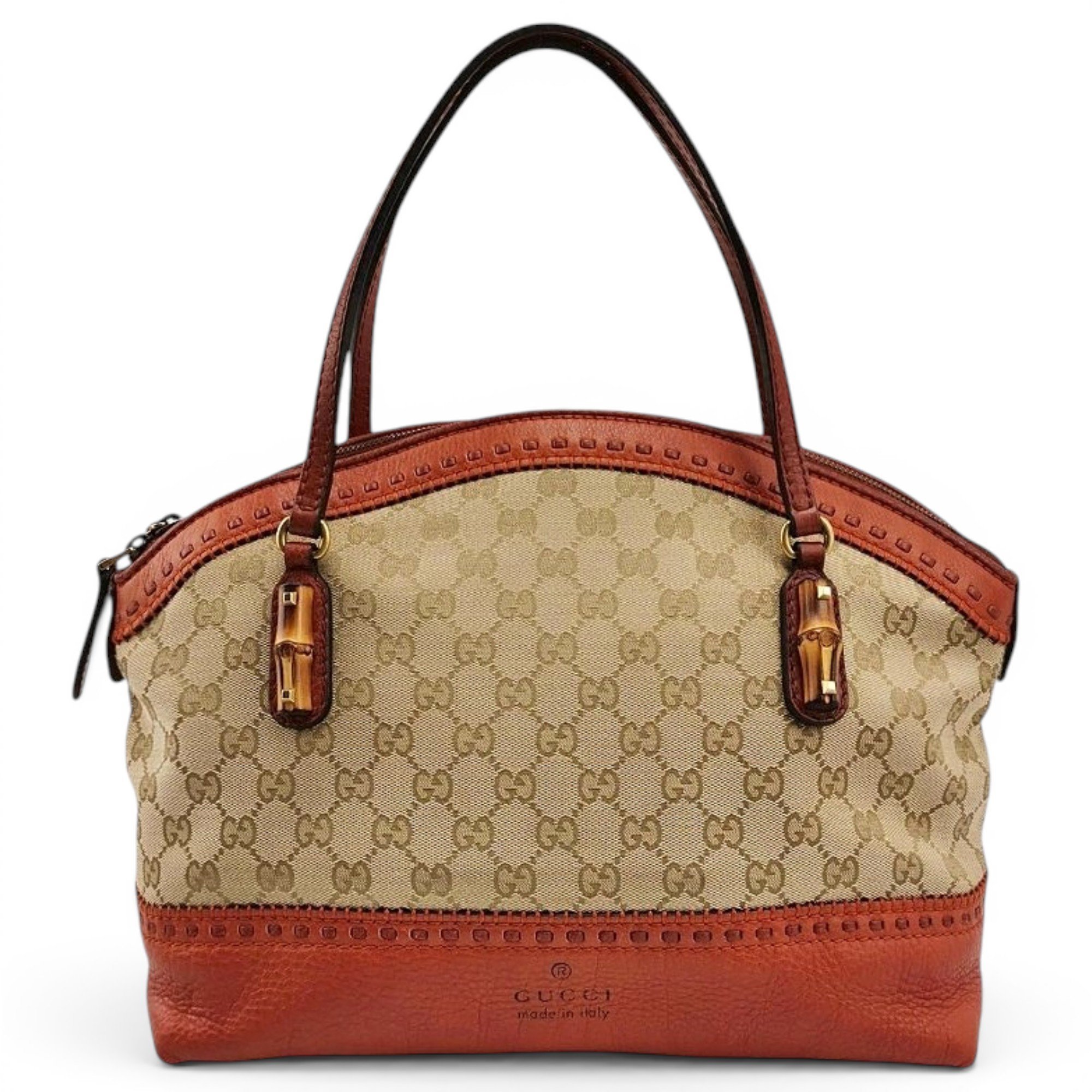 Bamboo leather handbag