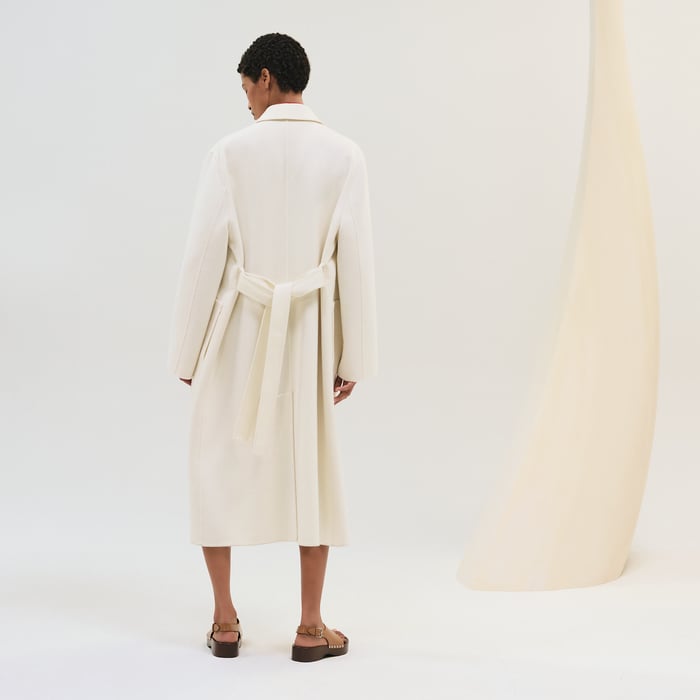 Blanc Naturel Cashmere Wrap Coat