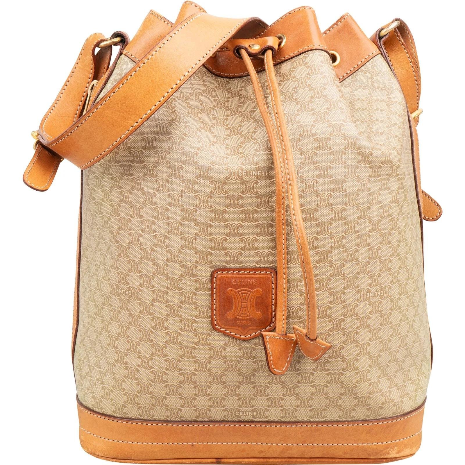 Clasp Bucket leather handbag