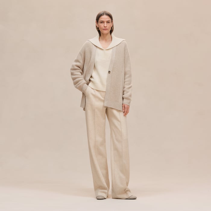 Beige Naturel Long Cardigan