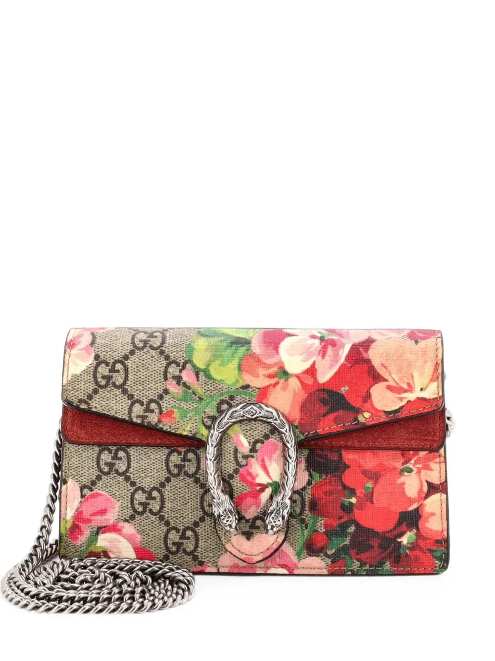 Dionysus Bag Blooms Print GG Coated Canvas Super Mini crossbody bag