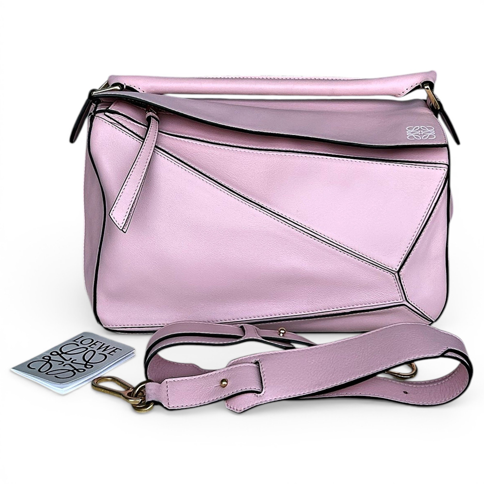 Puzzle leather handbag