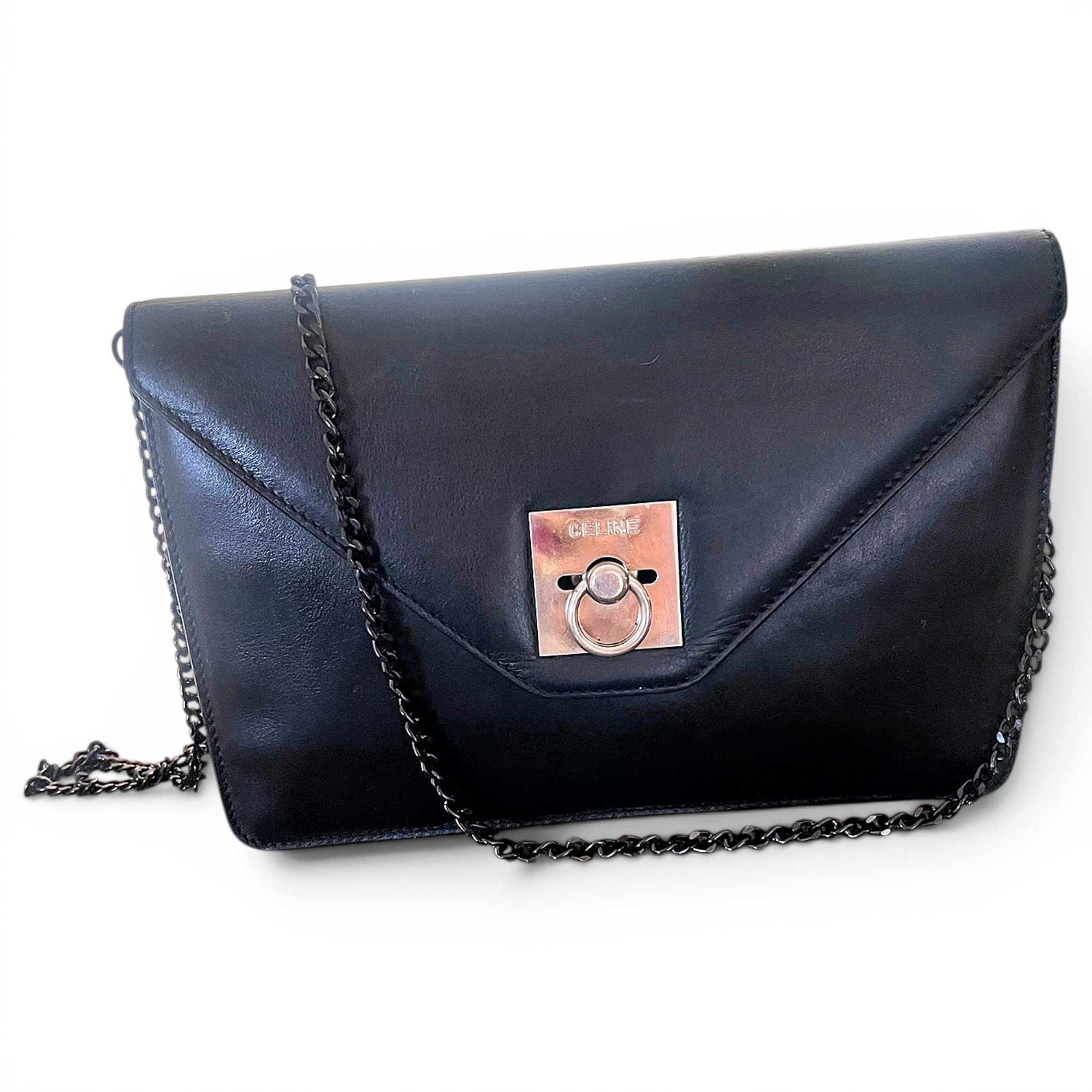 Leather clutch bag