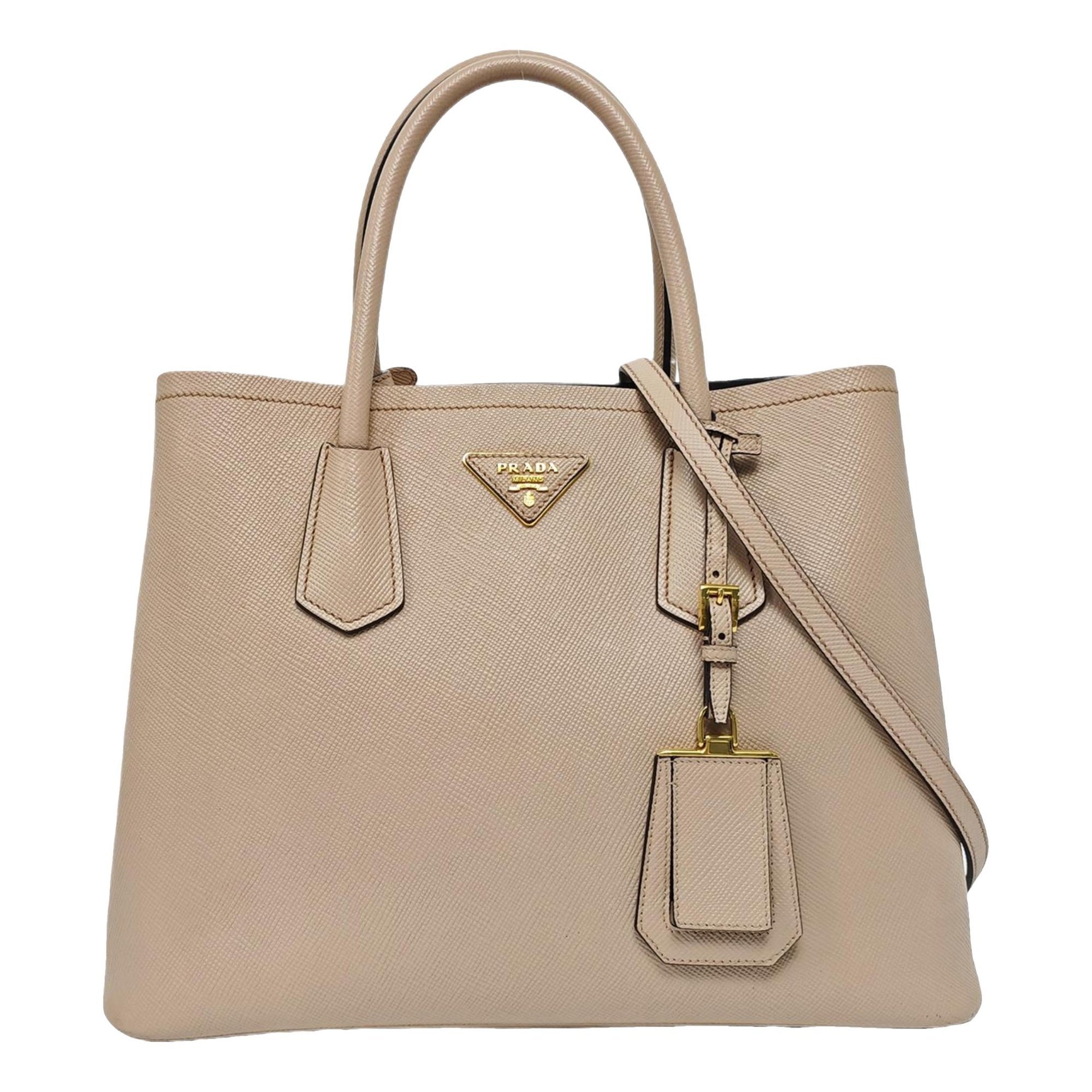 Double leather crossbody bag