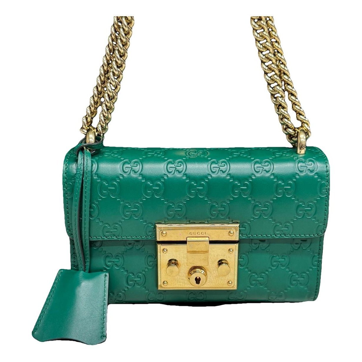 Padlock leather handbag