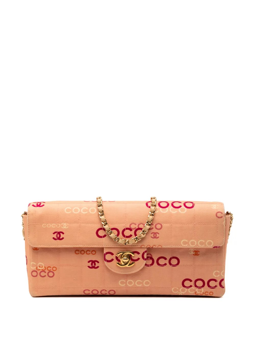 2000-2002 CC Chocolate Bar Canvas Logo East West Flap shoulder bag