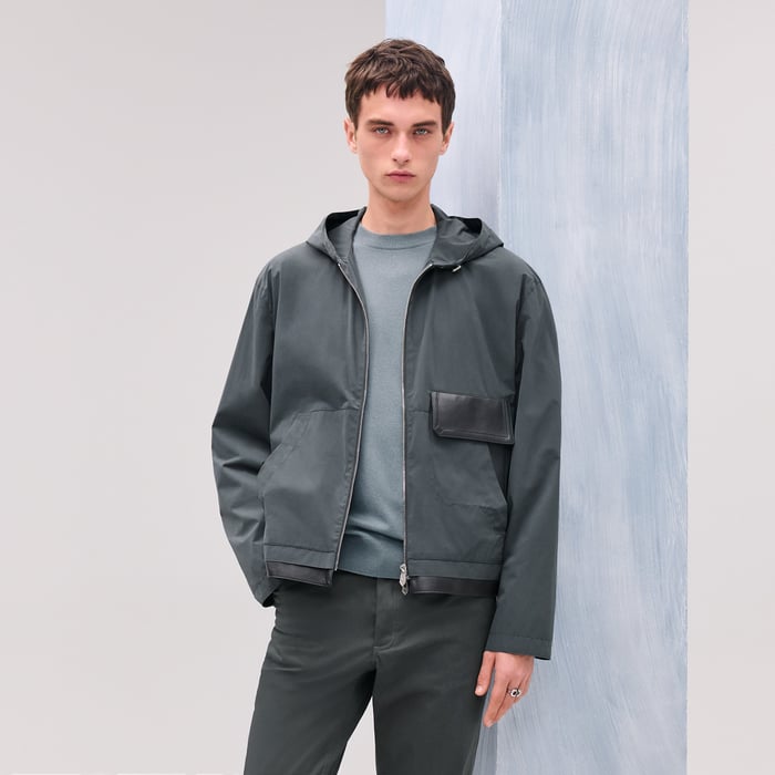 Orage Hooded Jacket With Leather Details