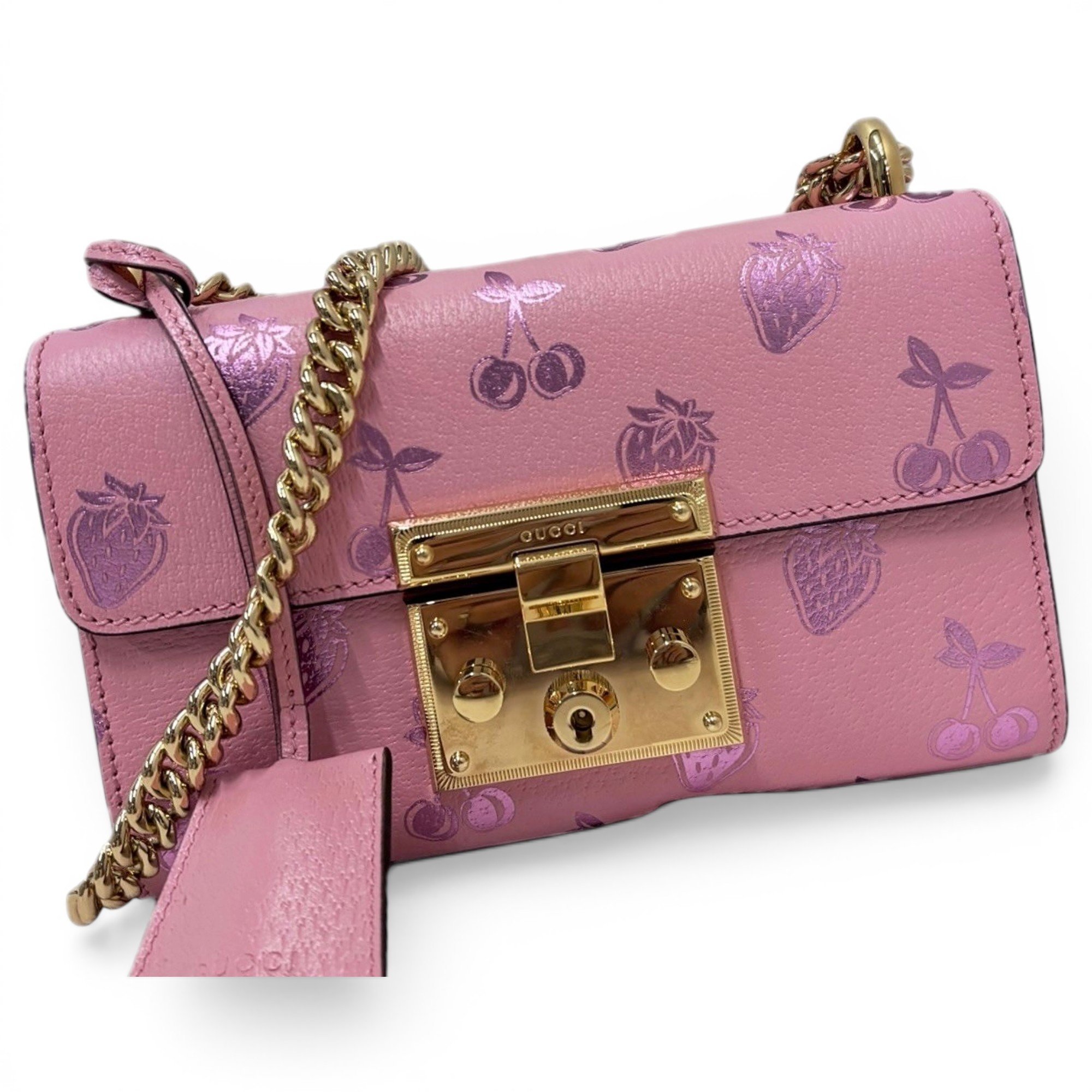 Padlock leather handbag