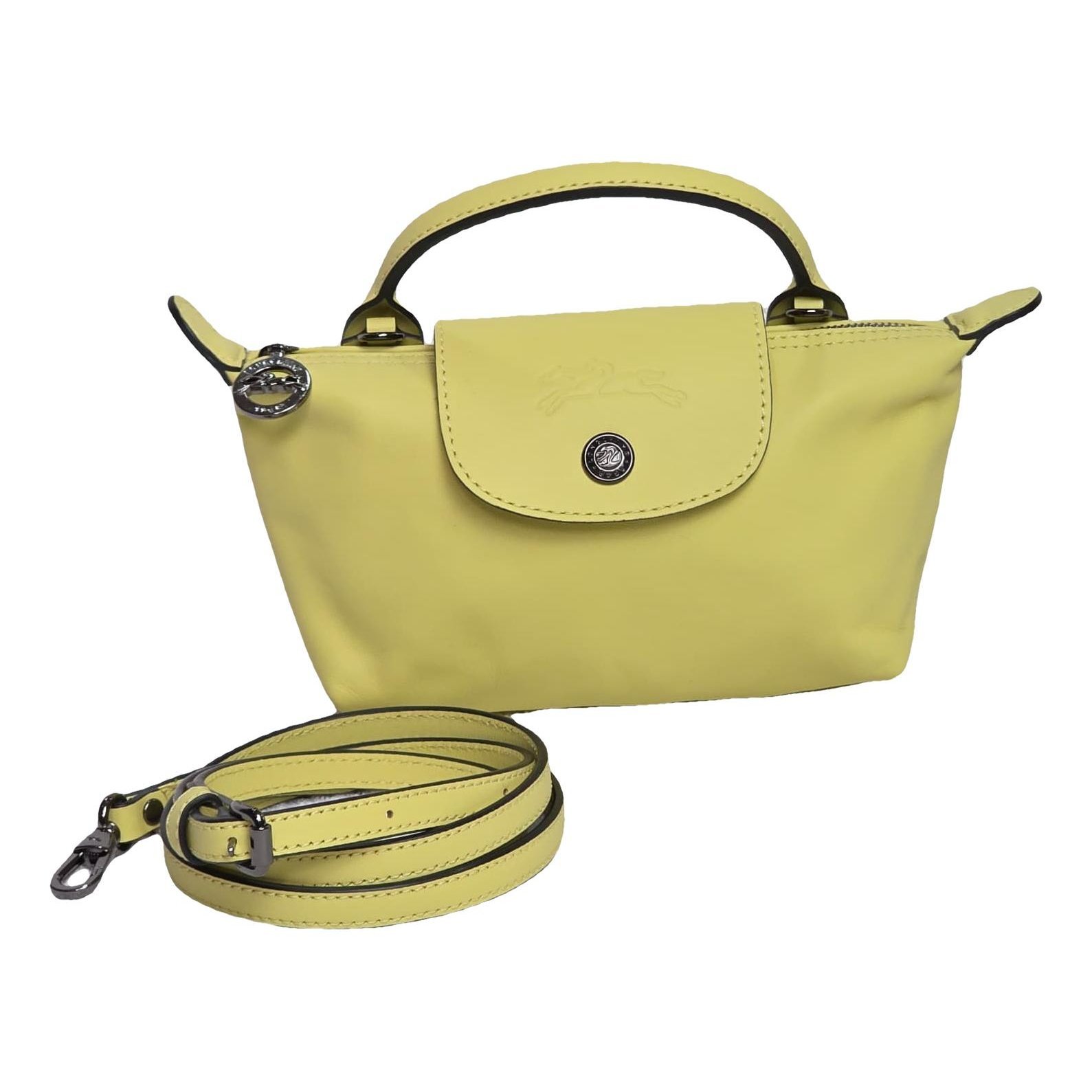 Pliage leather clutch bag