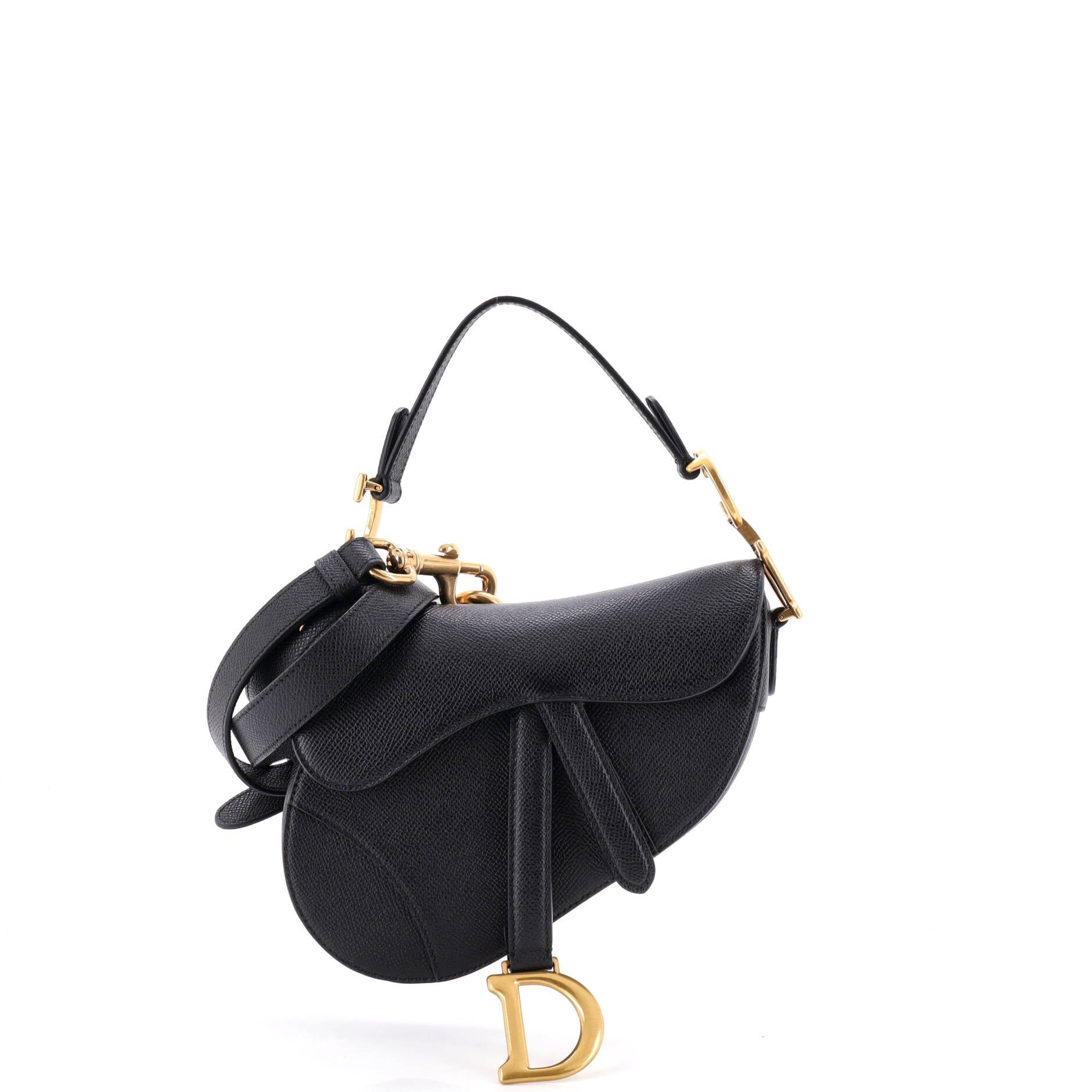 Saddle Handbag with Strap Leather Mini