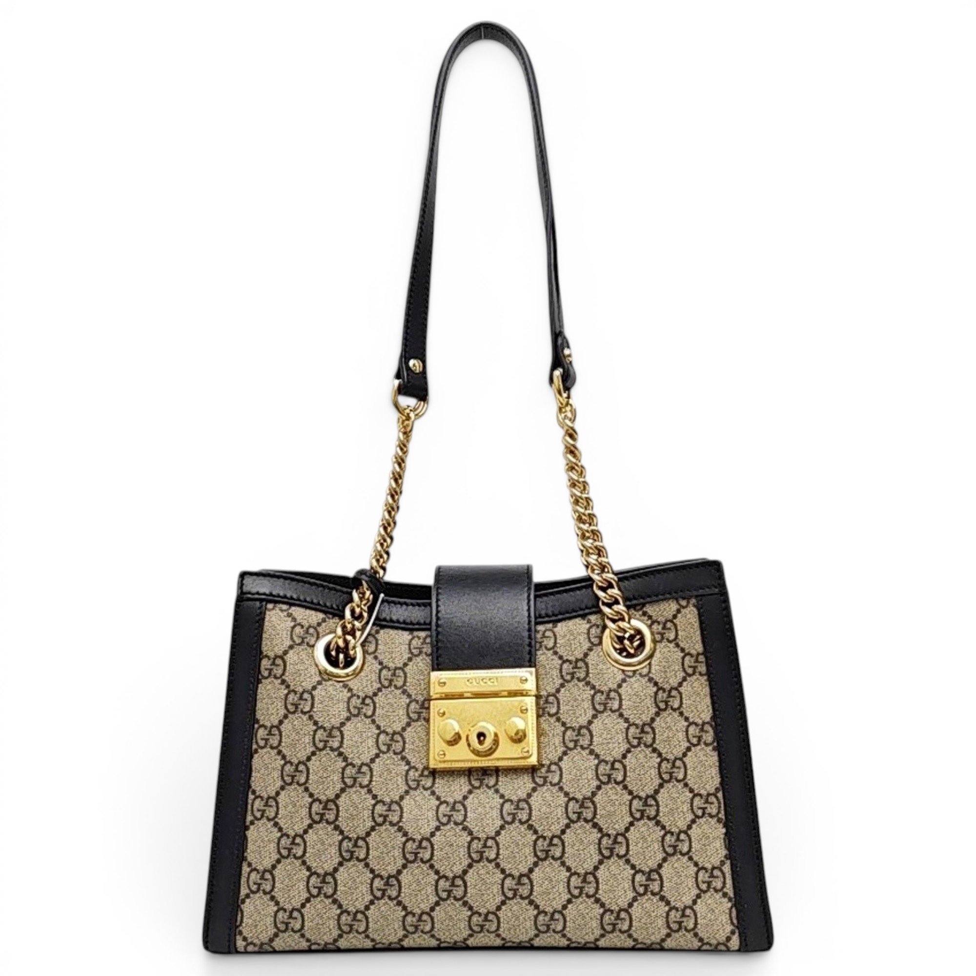 Padlock leather handbag