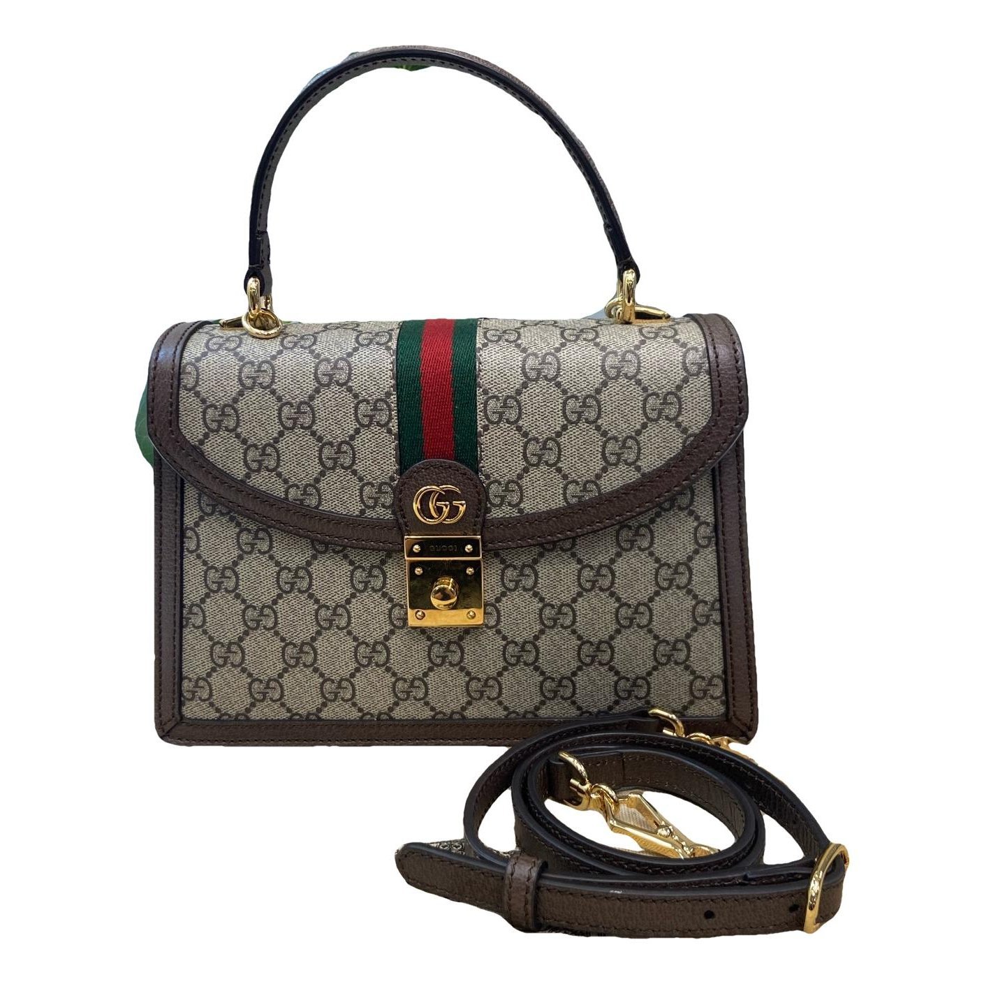 Ophidia Flap Top Handle leather handbag