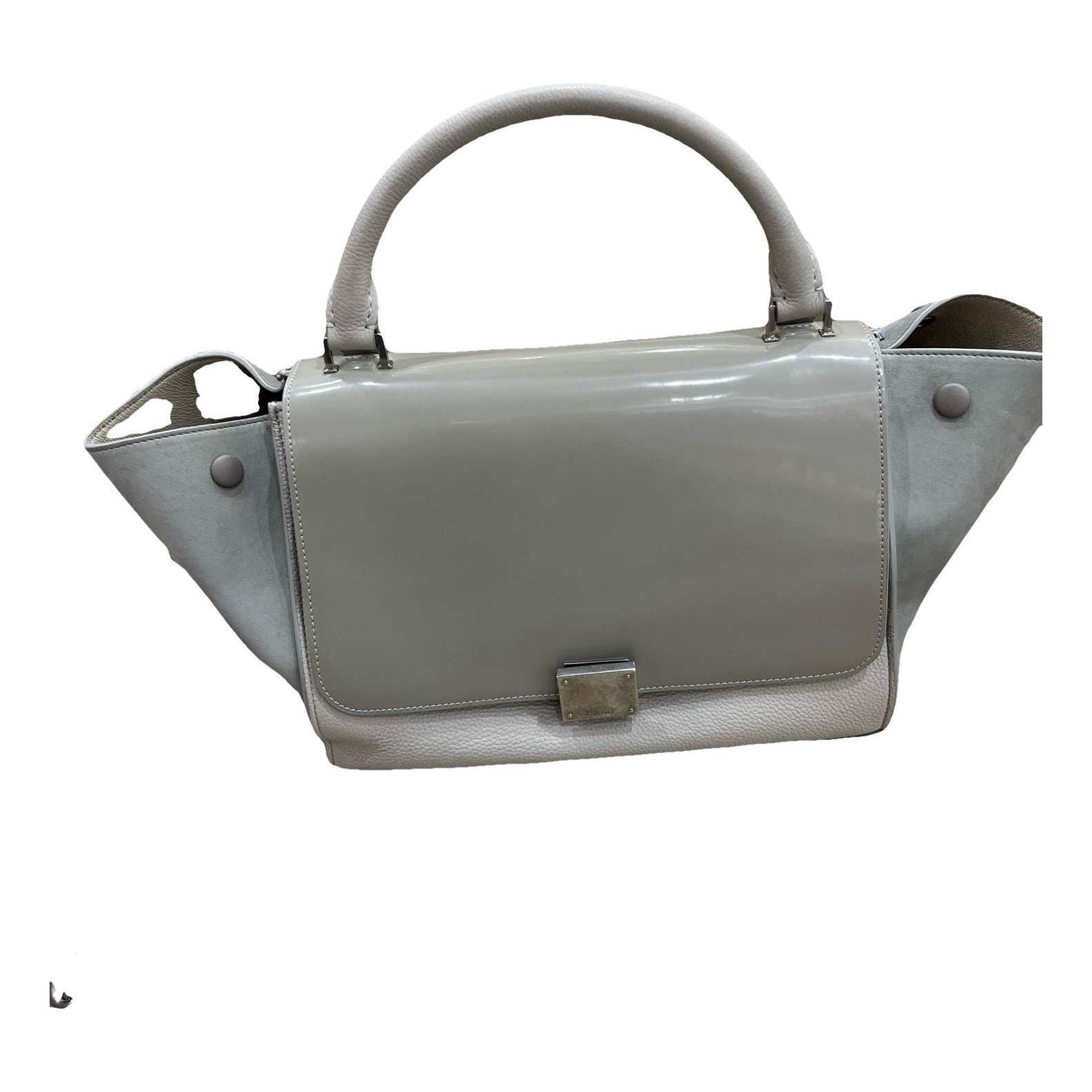 Trapèze leather handbag