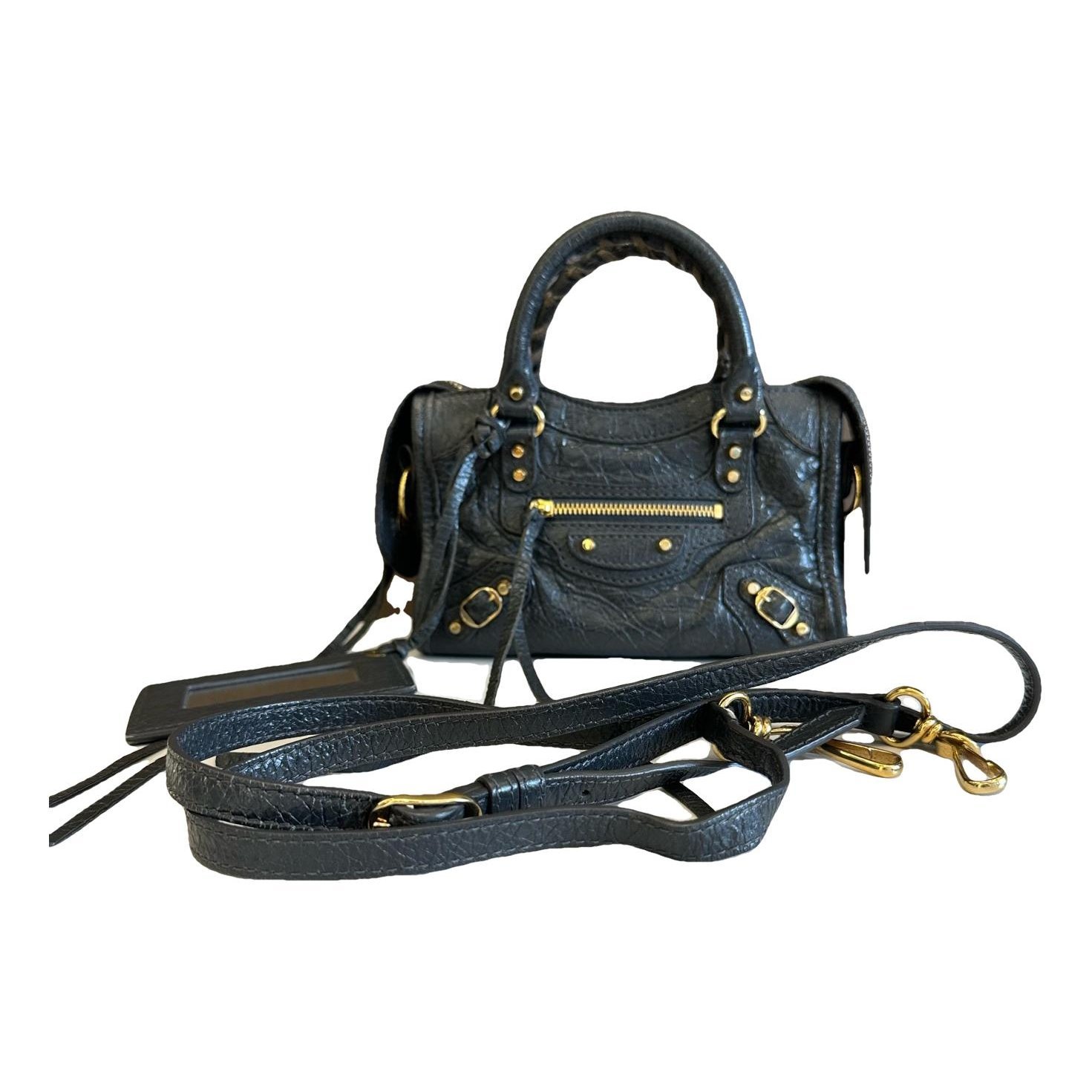 City leather handbag
