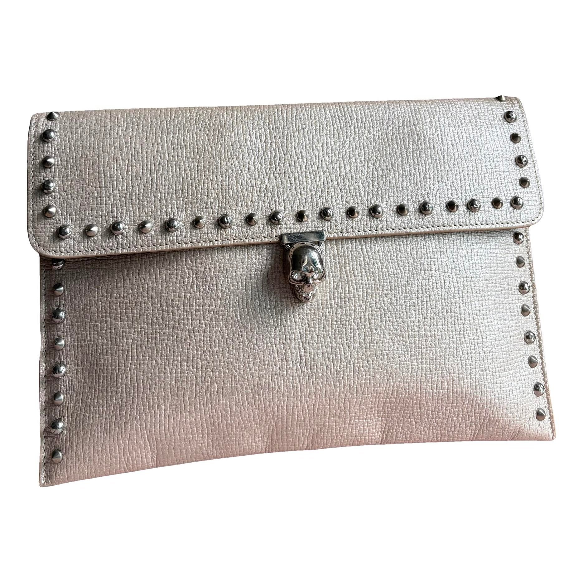 Alexander McQueen Skull leather clutch bag