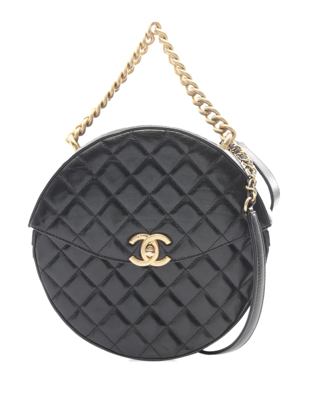 2018 CC Quilted Lambskin Round Single Flap satchel