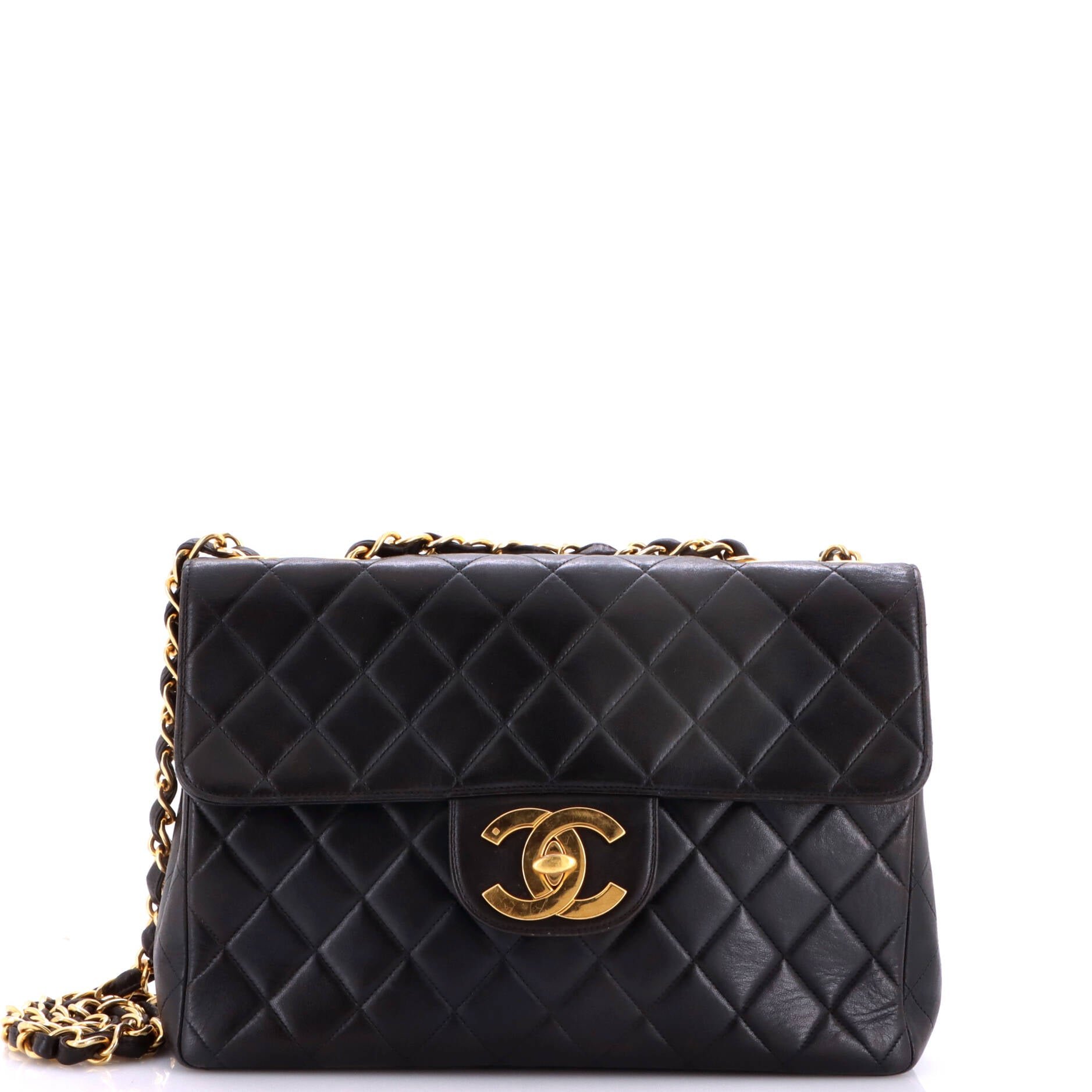 Vintage Classic Single Flap Bag Quilted Lambskin Jumbo