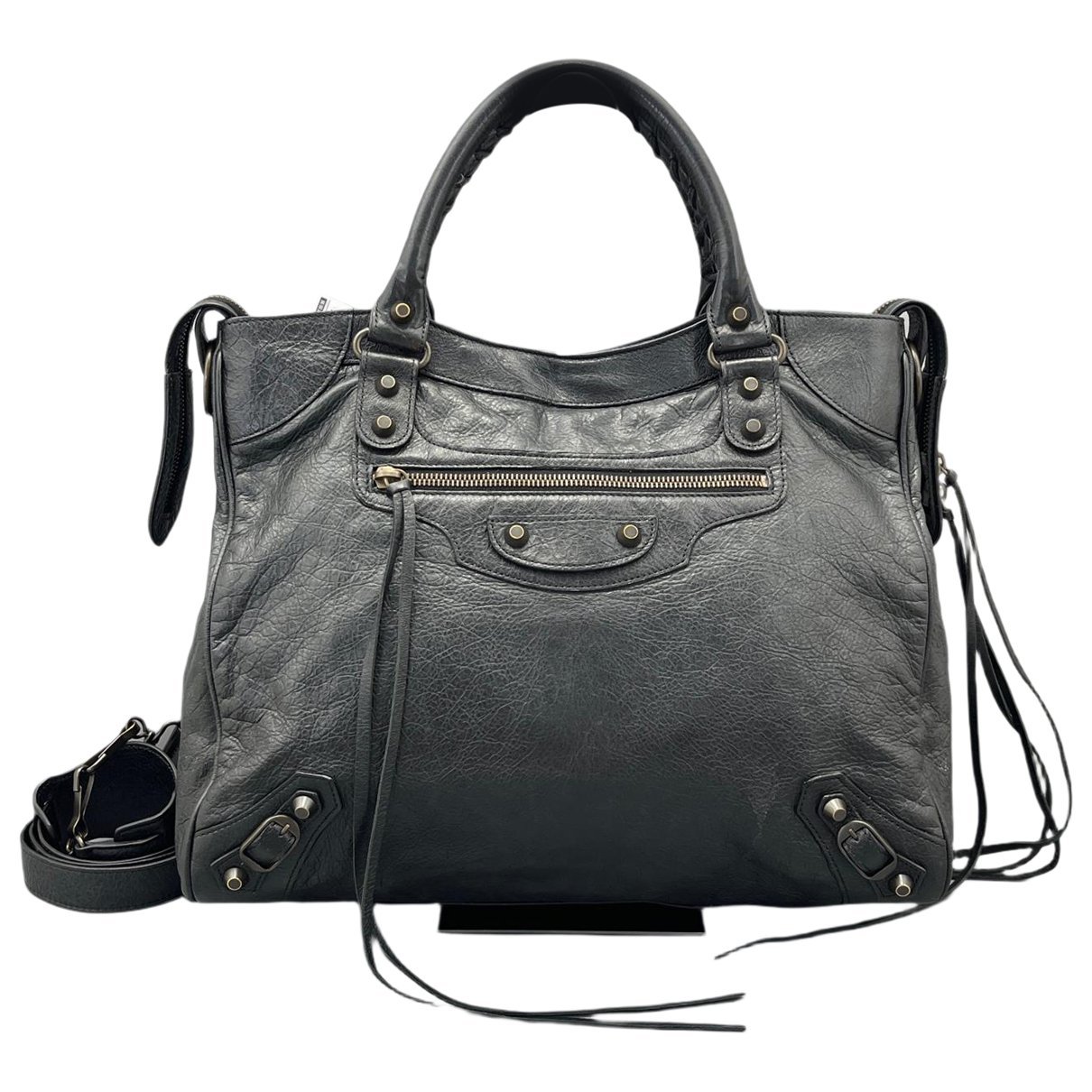 City leather handbag