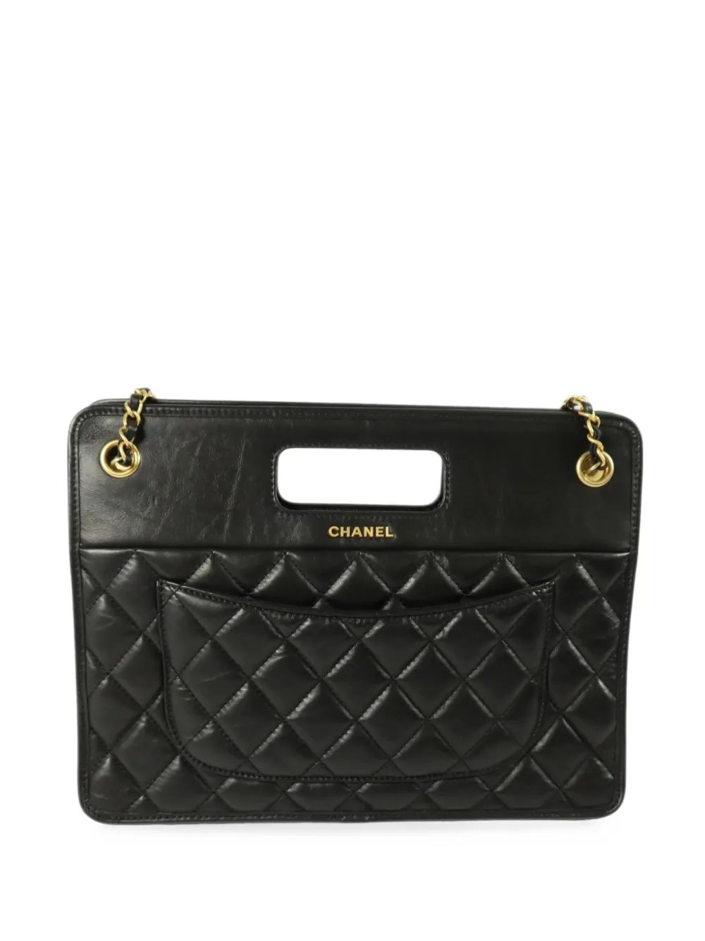 CC logo-plaque quilted tote bag