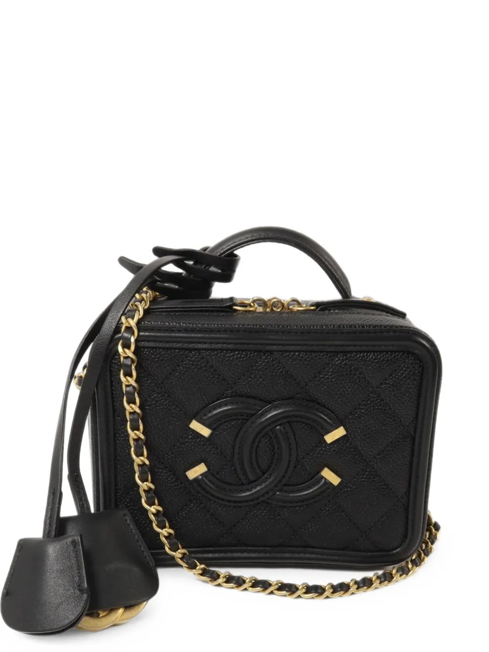 CC Filigree logo-patch vanity tote bag