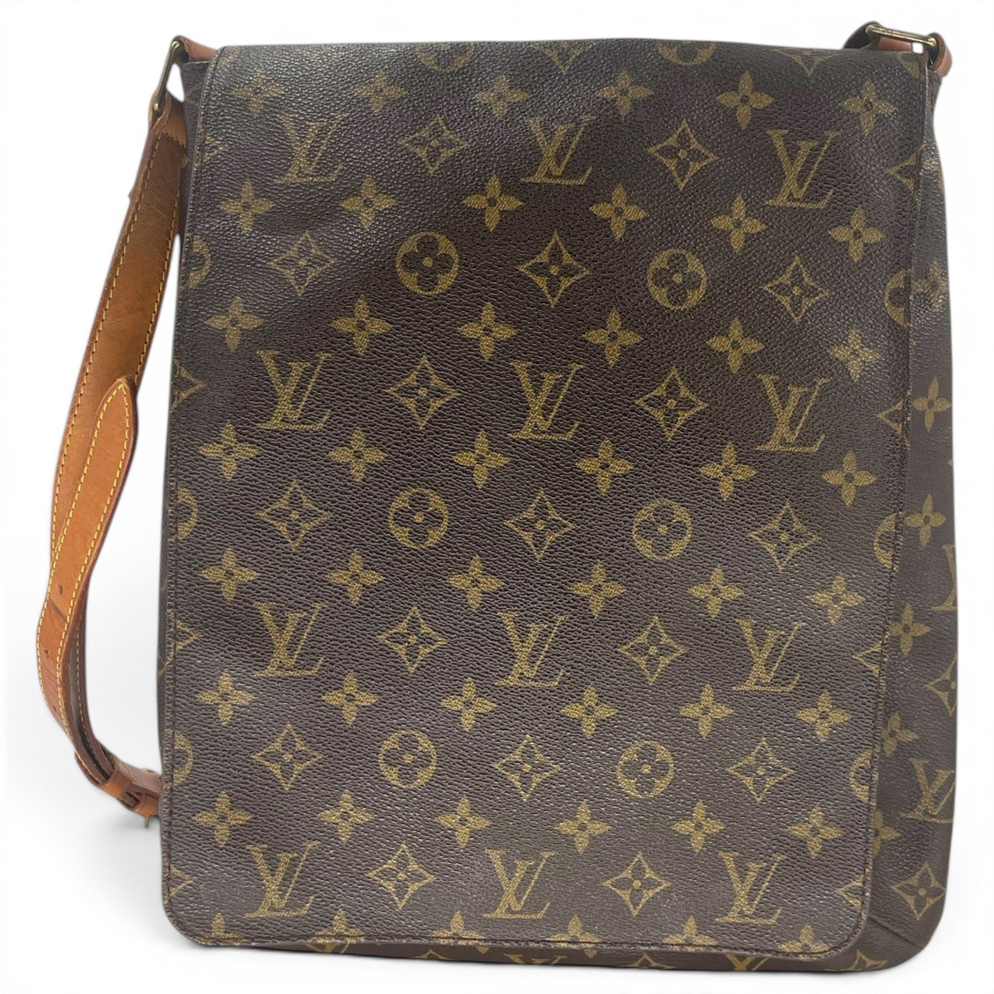 Musette cloth handbag