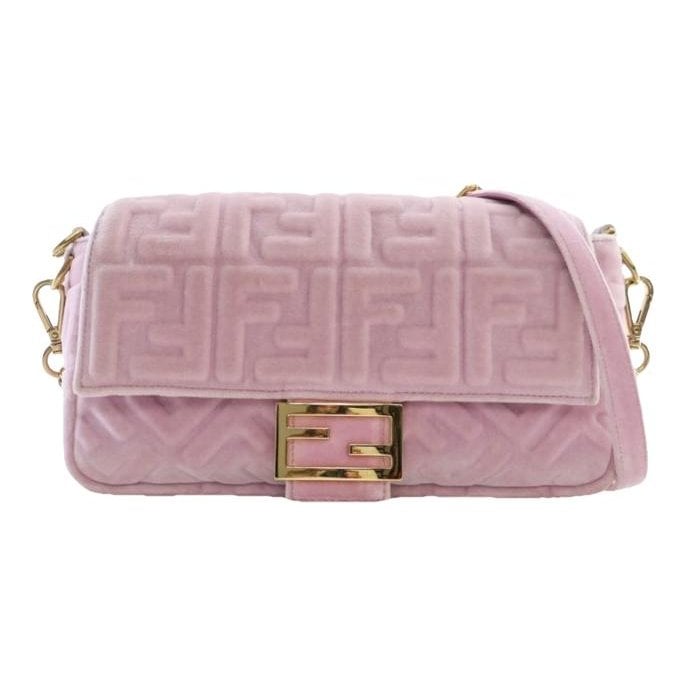 Baguette velvet crossbody bag