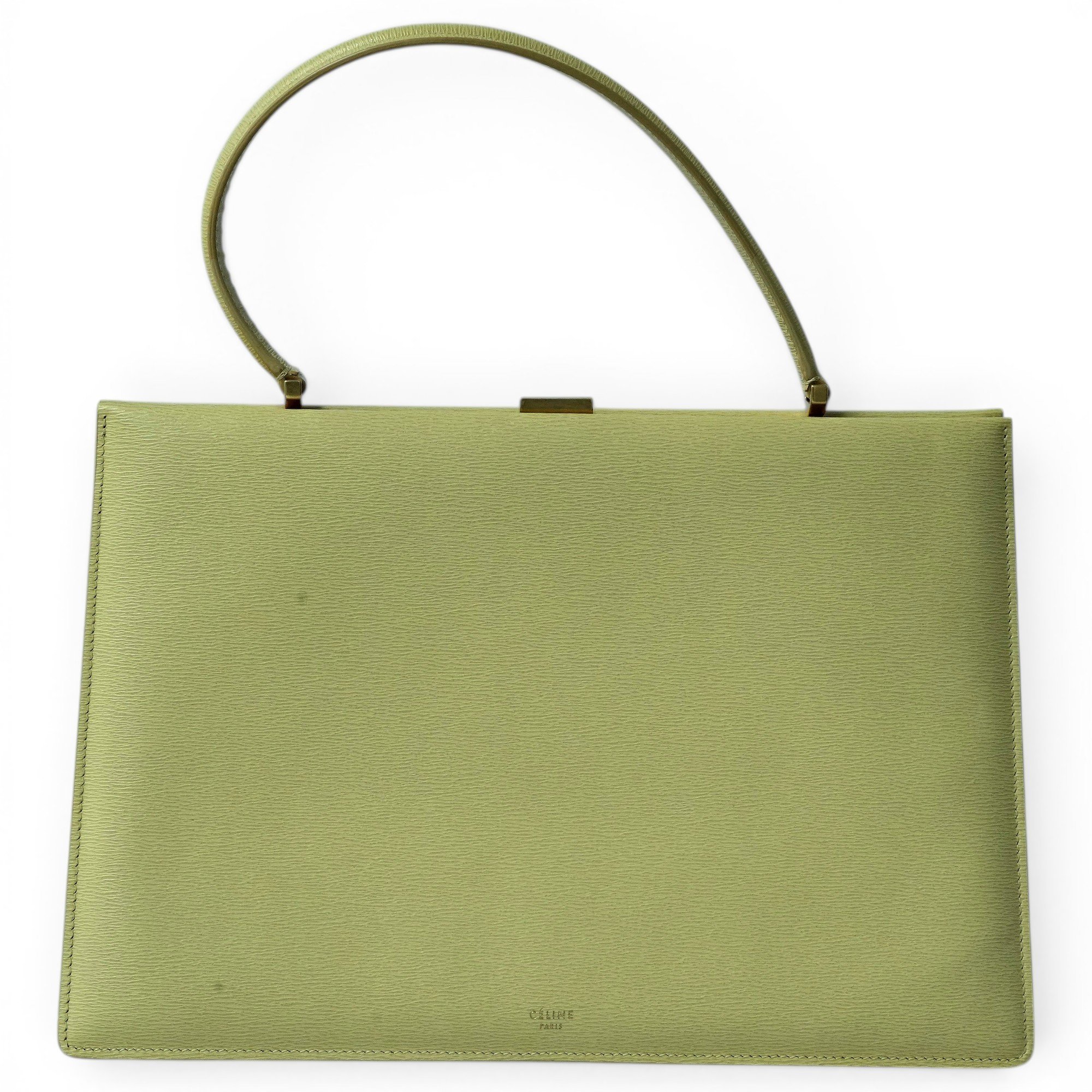 Clasp leather handbag