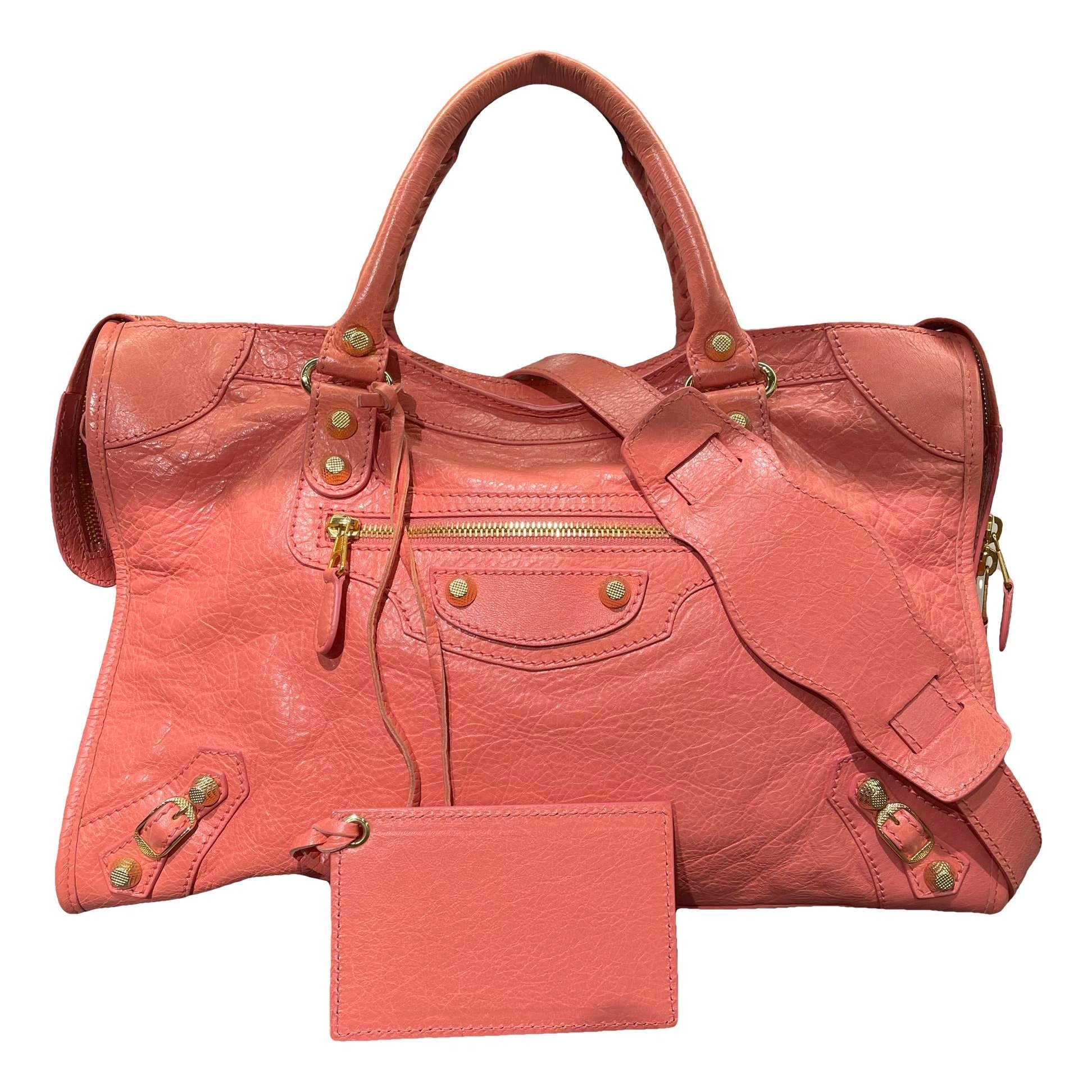 City leather handbag