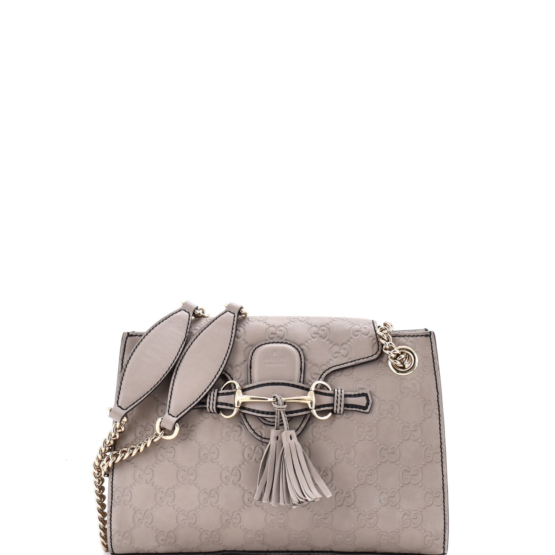 Gucci Emily Chain Flap Shoulder Bag Guccissima Leather Small